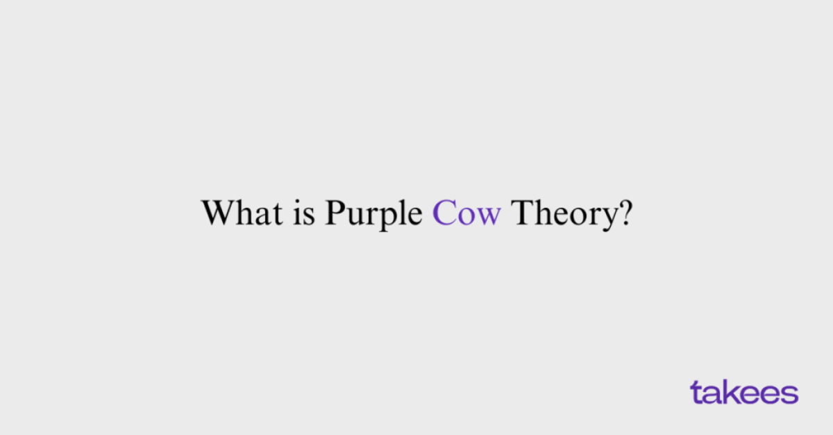 This is the blog feature image of Takees Marketing, best digital marketing agency in kannur. This blog post features about purple cow theory