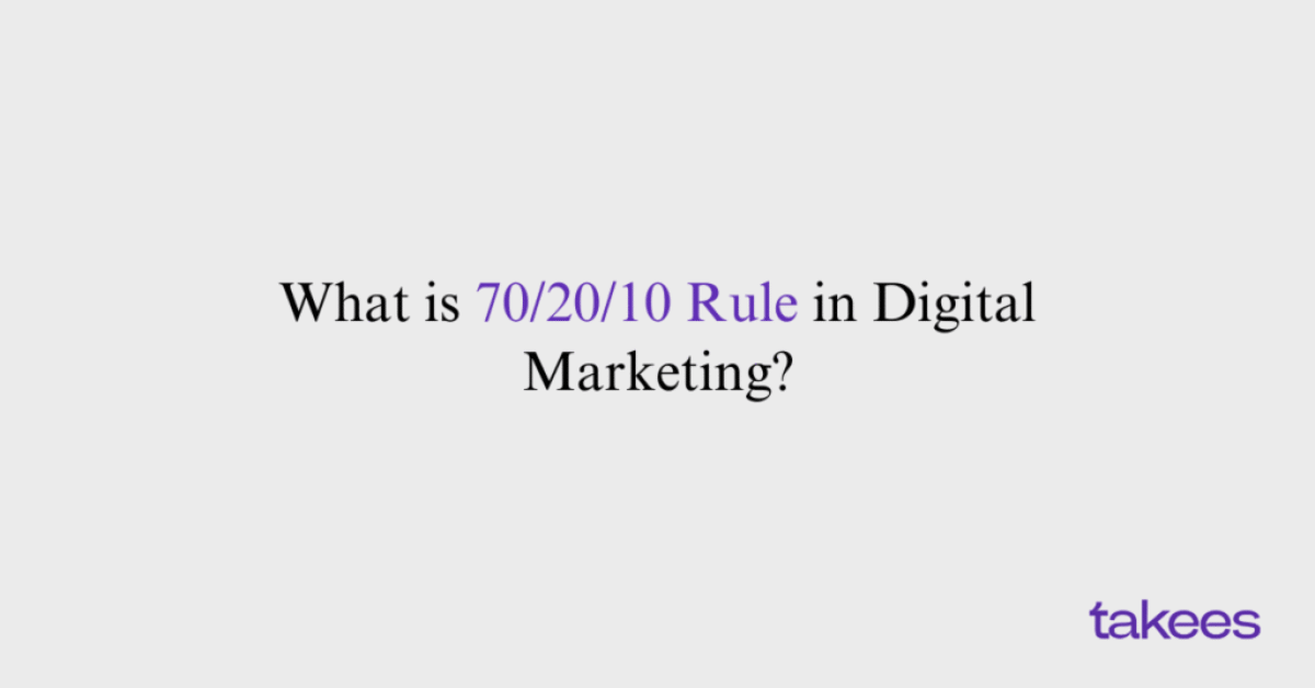 This is the blog feature image of Takees Marketing, best digital marketing agency in Kannur, Kerala. This blog post features about What is 70/20/10 Rule in Digital Marketing?