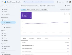 search generative ai performance reports in search console 